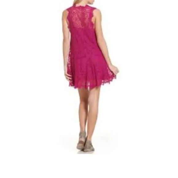 New Free People Bright Orchid Lace Slip Dress S - Picture 3 of 11